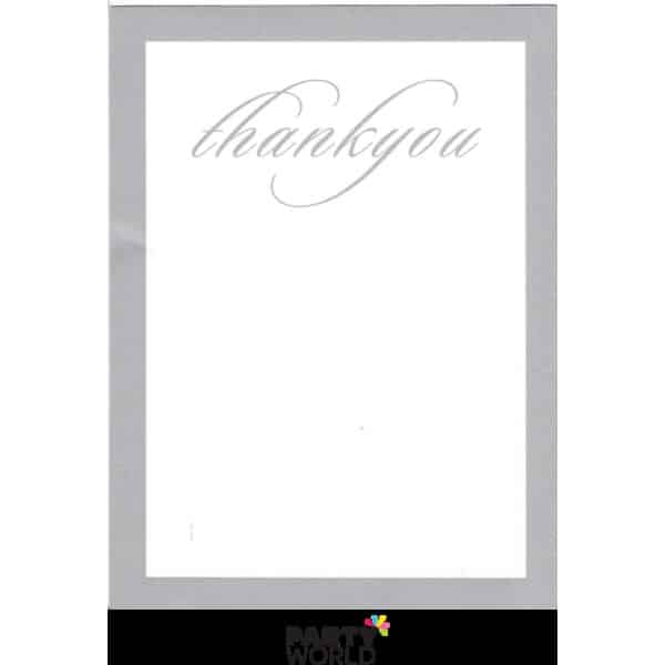 Silver Thank You Card Pad (25 Sheets) cover is marked but not sheets
