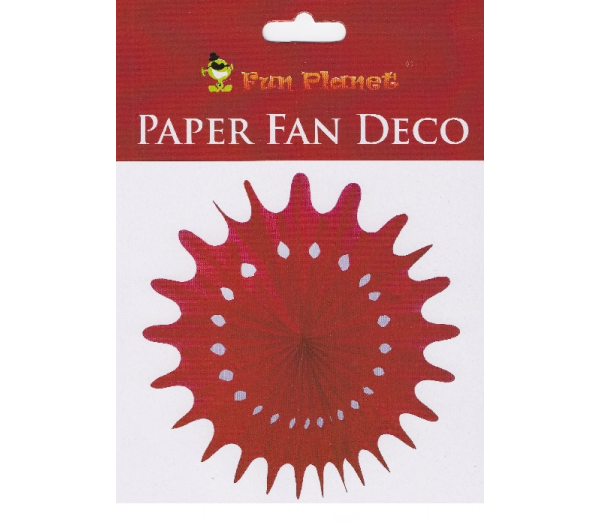 Red Paper Fan Deco - 30cm