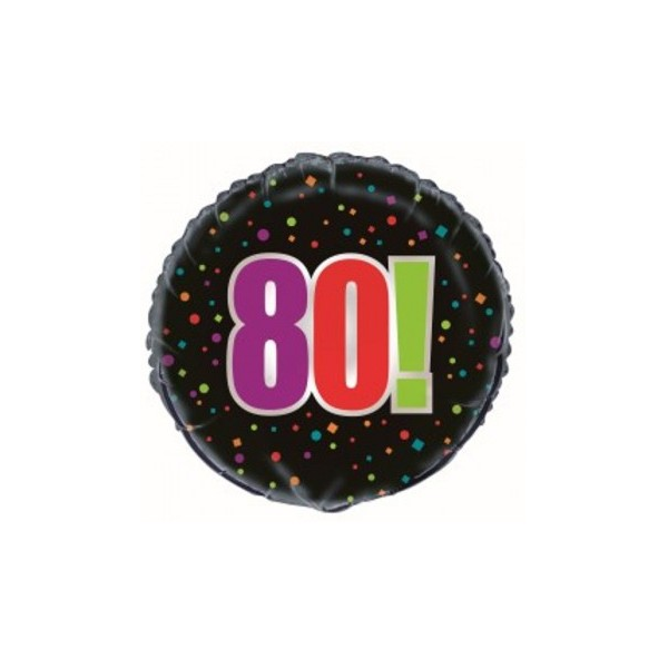 80th Birthday  Helium Foil Balloon  (45cm)