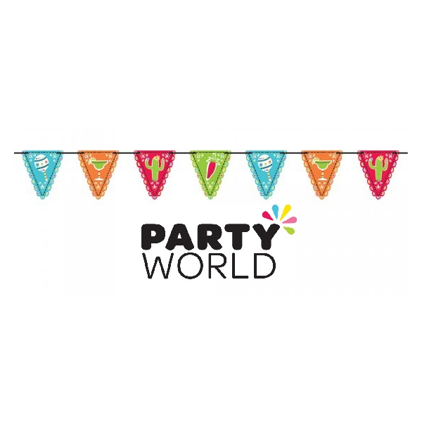 Mini Paper Pennant Bunting Banner - Caribbean Blue (12 pennants)