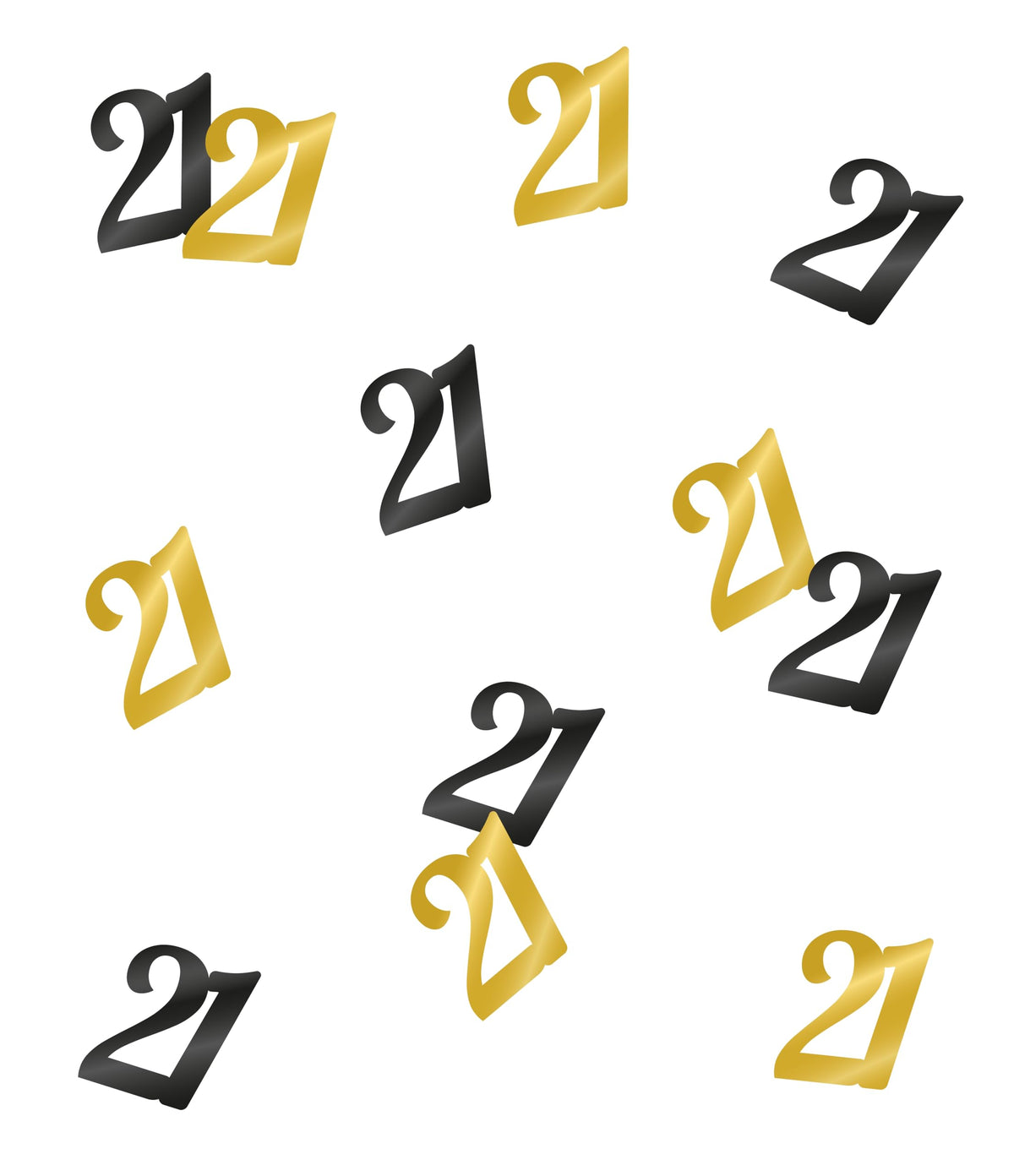 Scatter Confetti 21 Key Gold Numbers