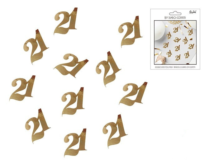 Gold 21st Large Foil Scatters Confetti (8g)