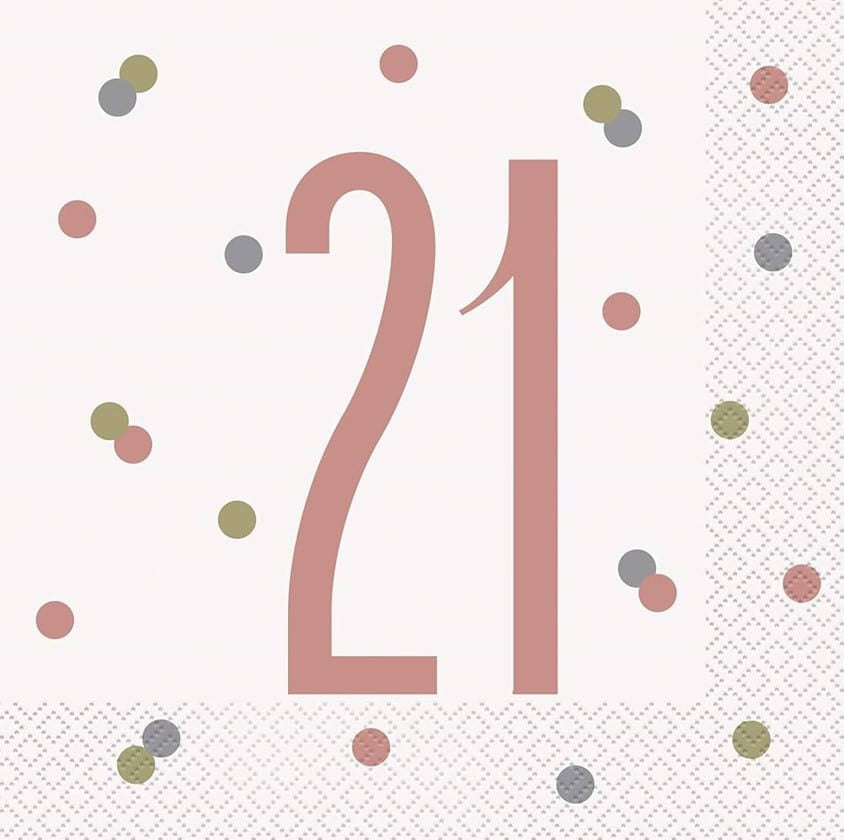 Rose Gold 21st Birthday Luncheon Napkins (16)