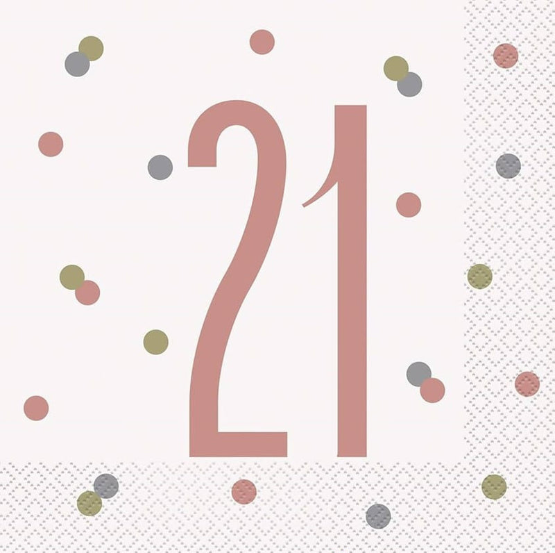 Rose Gold 21st Birthday Luncheon Napkins (16)