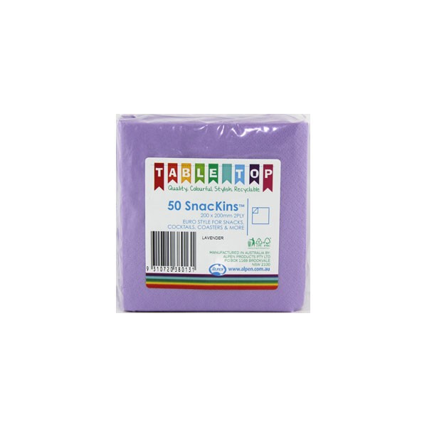 Snackins Napkins- Lavender (50)
