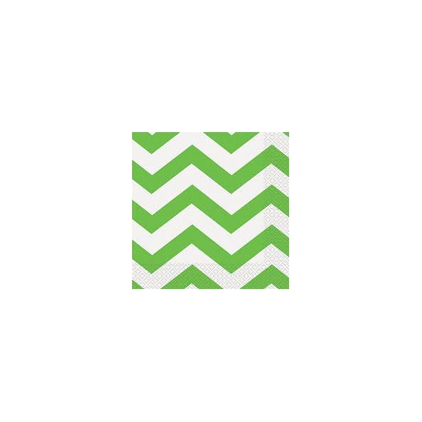 Chevron Luncheon Napkins (16) - LIME GREEN