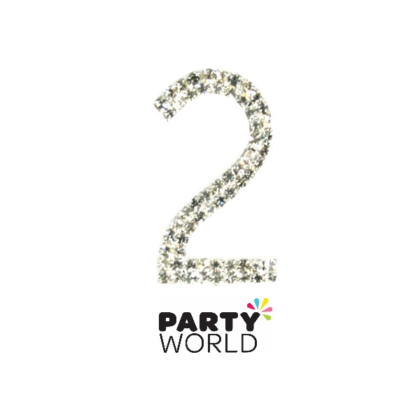 Mini 2cm Diamante Number Cake Decoration - 2