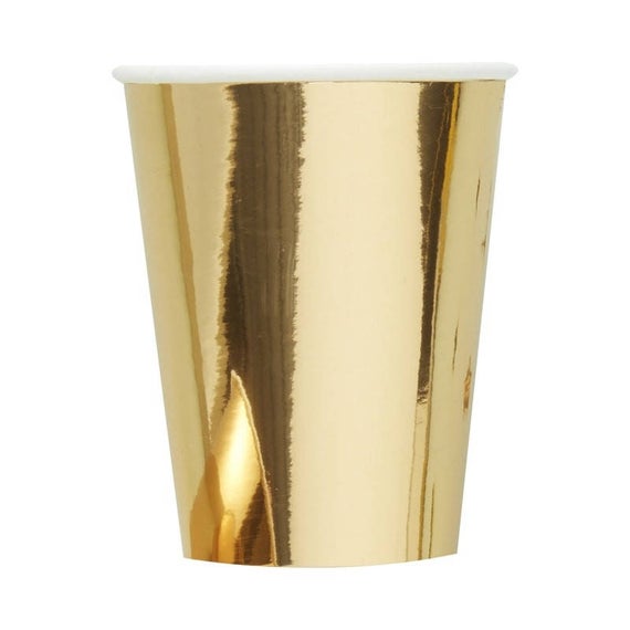 Gold Foil Paper Cups 8pk image 0