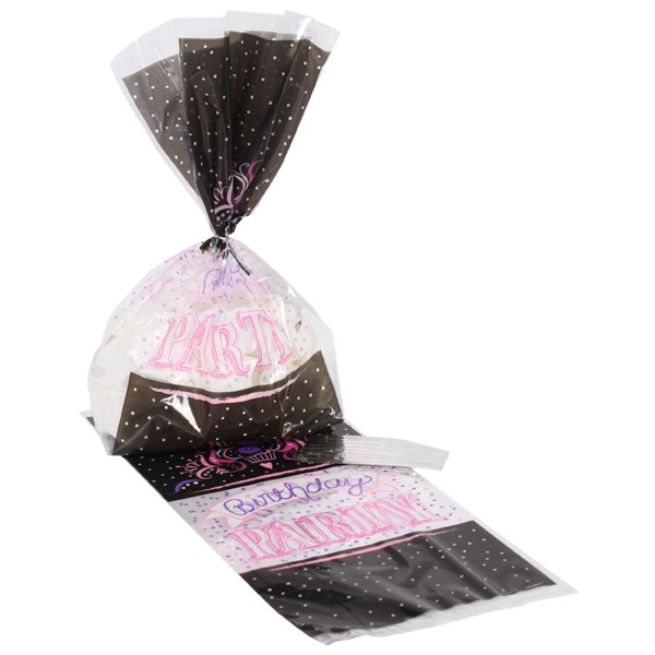 Black & Pink Cello Bags (20pk)