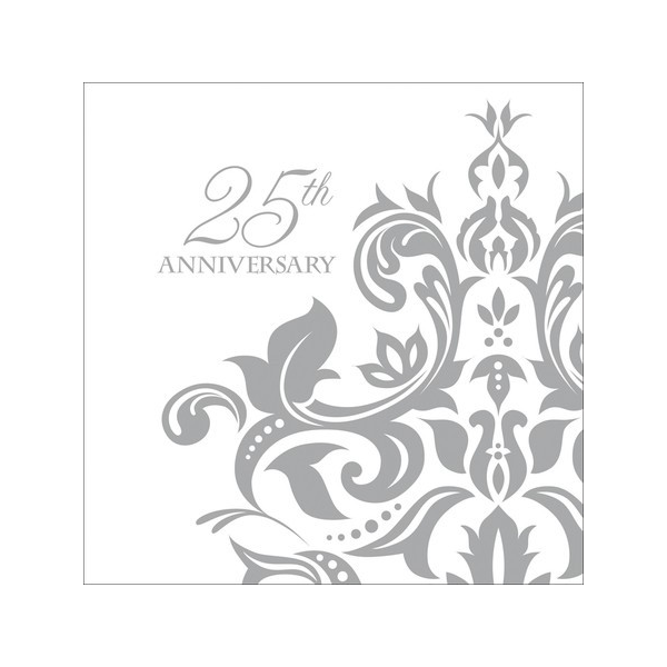 25th Silver Anniversary Beverage Napkins (36pk)