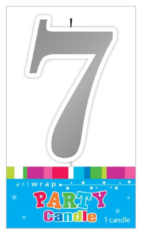 Candle Number 7 Silver image 0