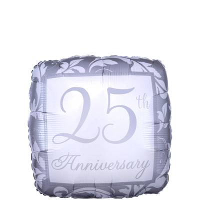 Foil Balloon Silver 25th Anniversary