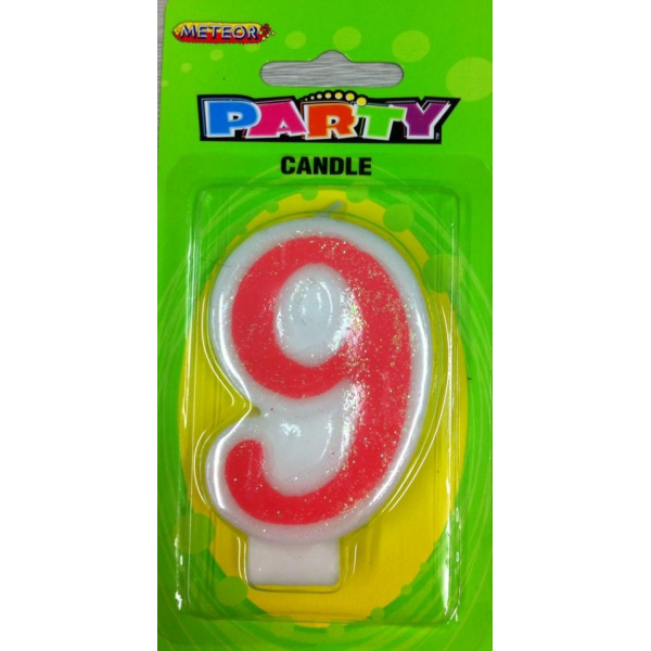 Birthday Candle Pink Number - 9
