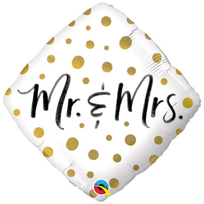Foil Balloon Mr &amp; Mrs Gold Dots image 0