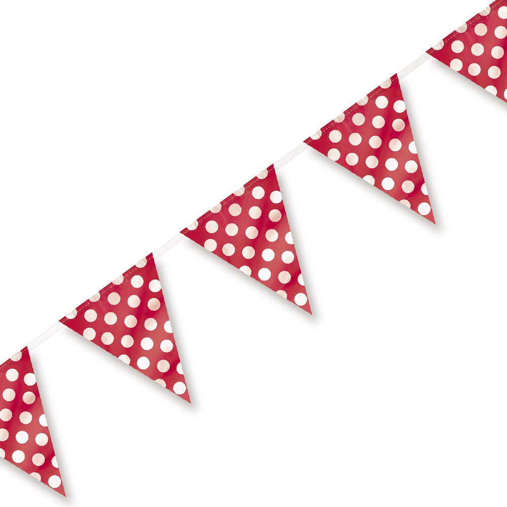 Bunting Flag Banner (Large) Polka Dot Red image 0