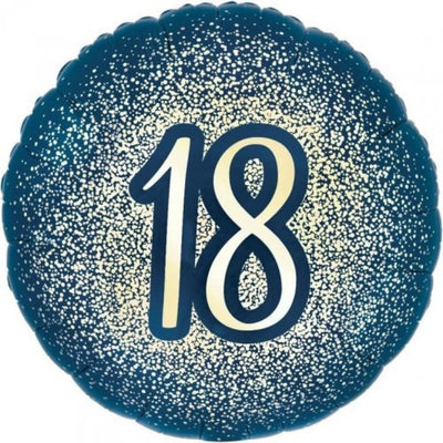 Foil Balloon 18" 18th Navy &amp; Gold Glitter image 1