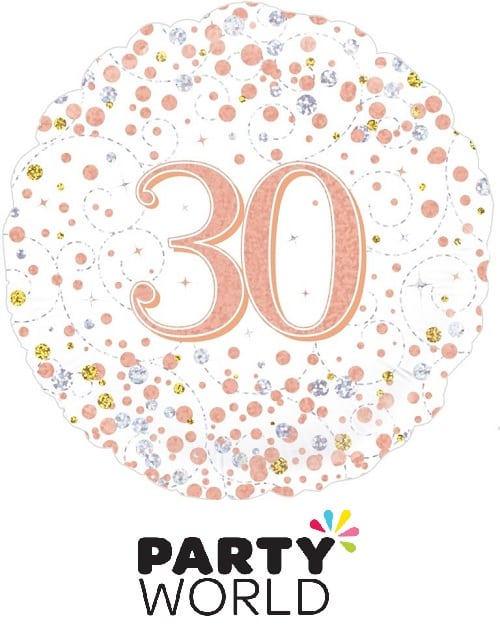 80th Birthday Rose Gold Prismatic Foil Balloon 45cm