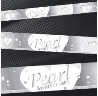 Pearl - 30th Wedding Anniversary Foil Banner (2.74m)
