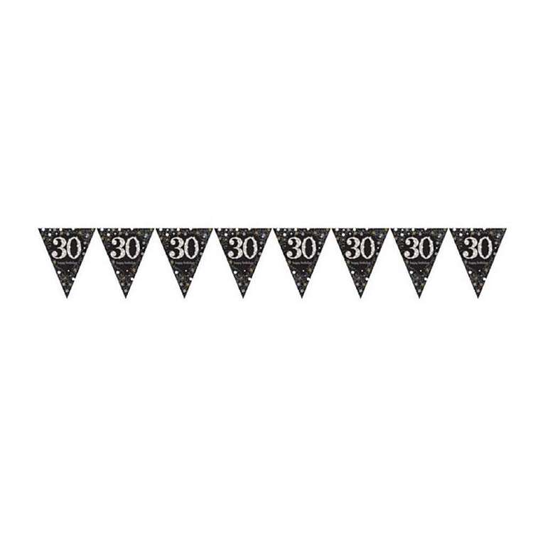Sparkling Celebration 30th Prismatic Pennant Banner - Plastic