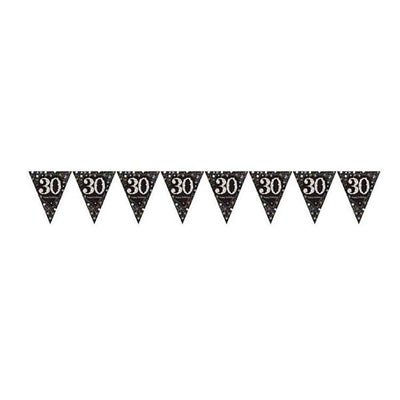 Sparkling Celebration 30th Prismatic Pennant Banner - Plastic