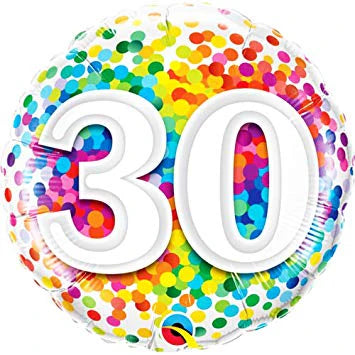 Foil Balloon 30th Birthday - Confetti