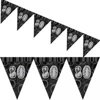Birthday 80th Bunting Black/Silver