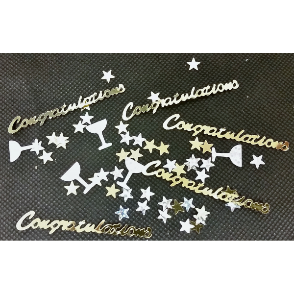 Congratulations Sash - Glittery Silver with Iridescent Print