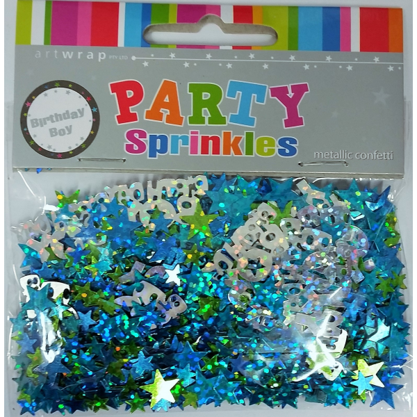 Birthday Boy Confetti - Blue, Green, Silver