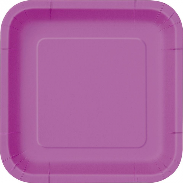 Pretty Purple Paper Square Plate 9in (14)
