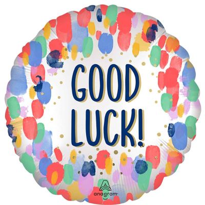 Foil Balloon 18" Good Luck - Satin Dots image 1