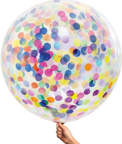 Uninflated - Large Single Confetti Balloon 90cm - Multi image 0