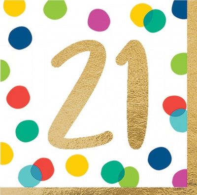 Happy Dots Lunch Napkins 21st image 0