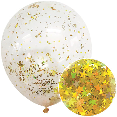 Star Glitter Balloons 3pk - Gold image 0