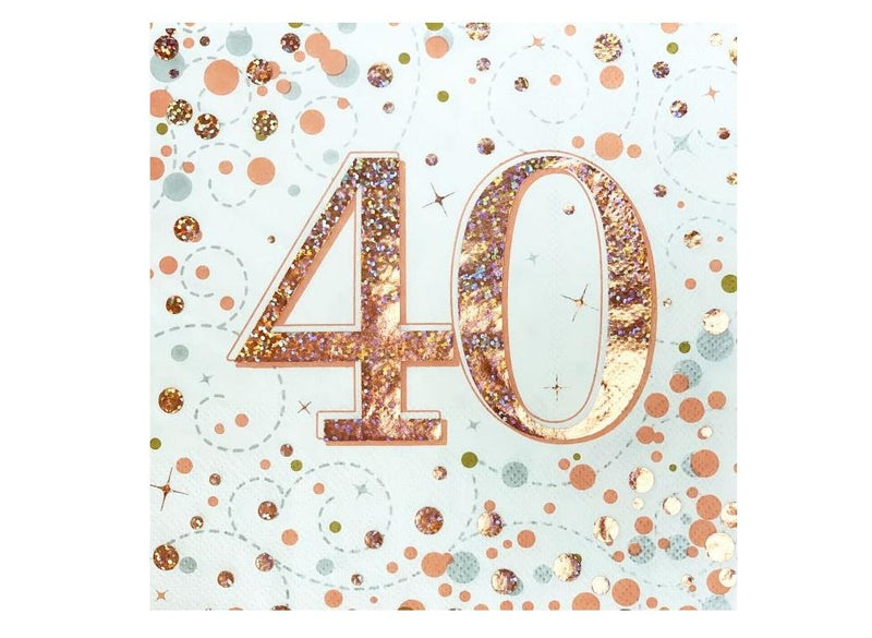 Glitz Rose Gold 40th Luncheon Napkins (16)