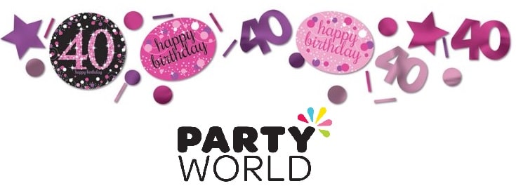 40th Pink Sparkling Celebration Birthday Confetti (34g)