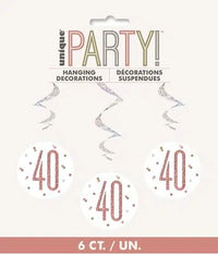 40th Birthday Rose Gold Prismatic Hanging Decorations (6)