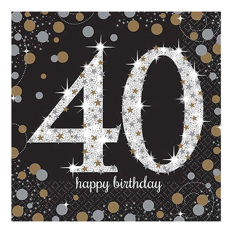 Sparkling Celebration 40th Beverage Napkins (16)