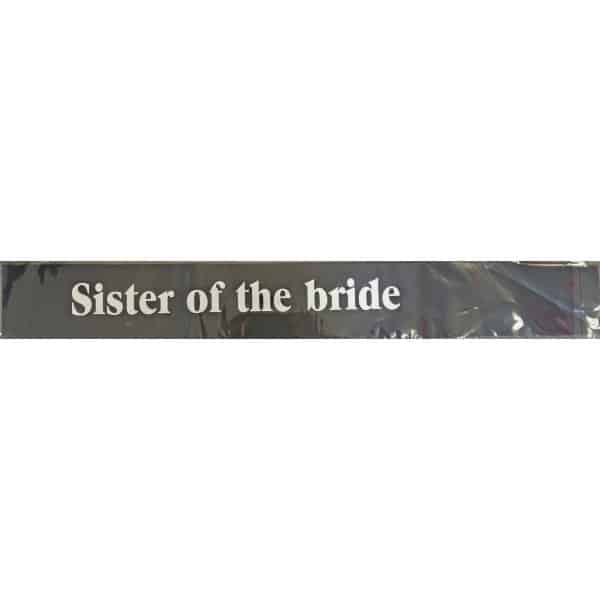 'Sister of the Bride' Sash - Black with White Font