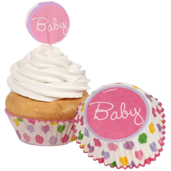 Stork Pink Baby Cupcake Kit (24)