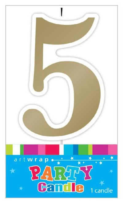 Candle Number 5 Gold image 0
