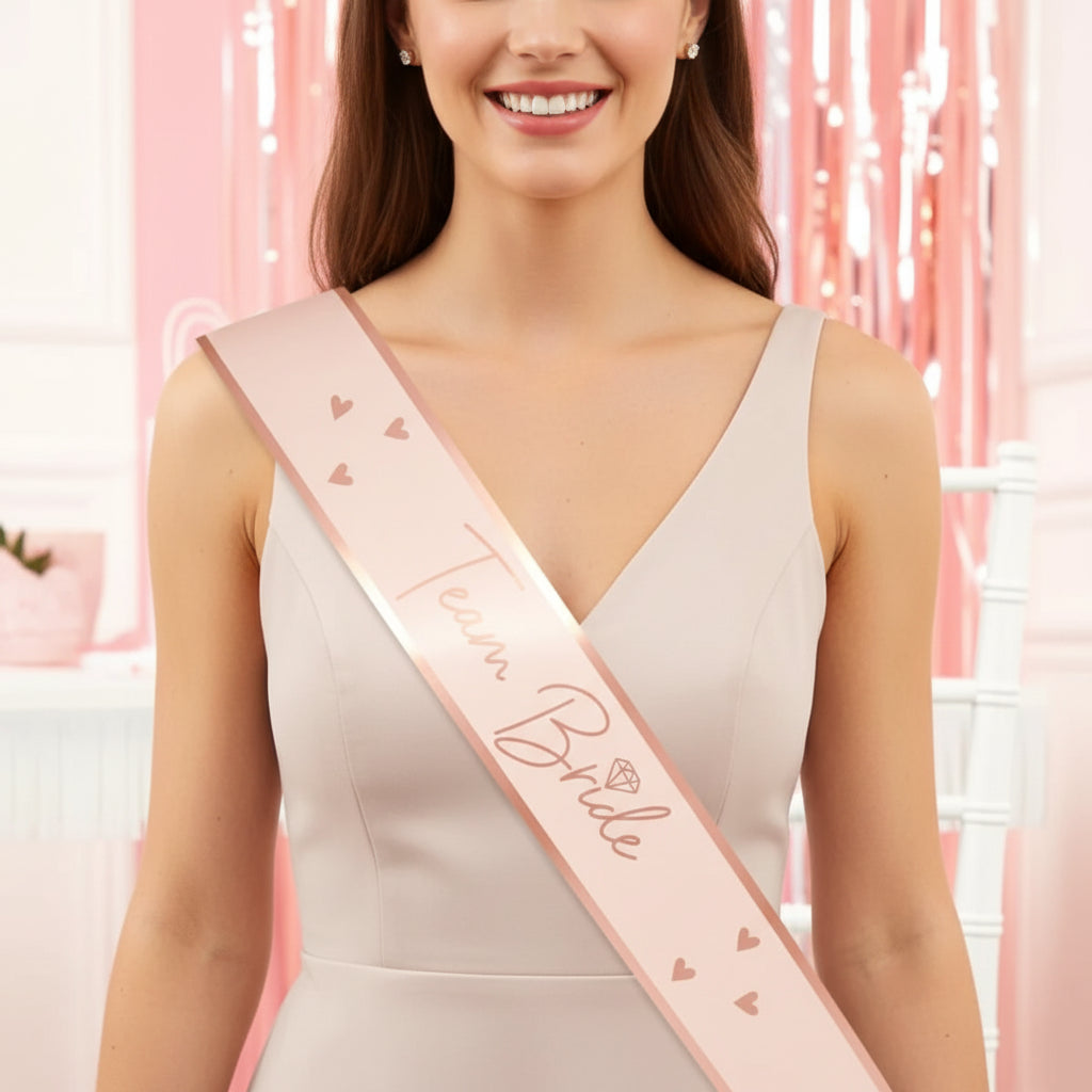 Team Bride Rose Gold Sashes 6pk image 0