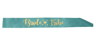 Bride Tribe Sash - Teal &amp; Gold image 0