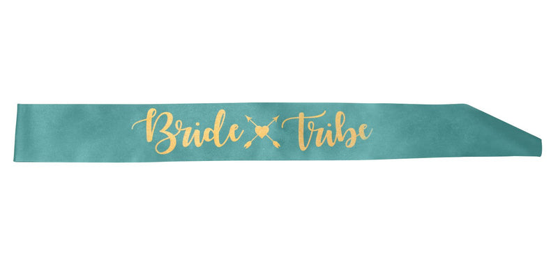 Bride Tribe Sash - Teal &amp; Gold image 0
