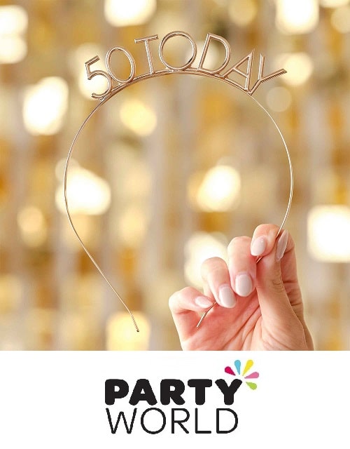 50 Today Gold Metal Headband