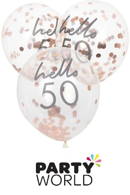 50th Rose Gold Confetti Hello 50 Scatters