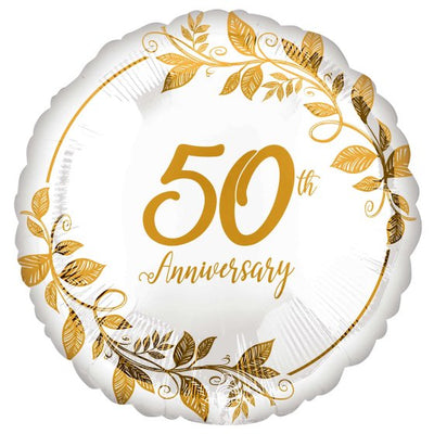 Foil Balloon Gold 50th Anniversary