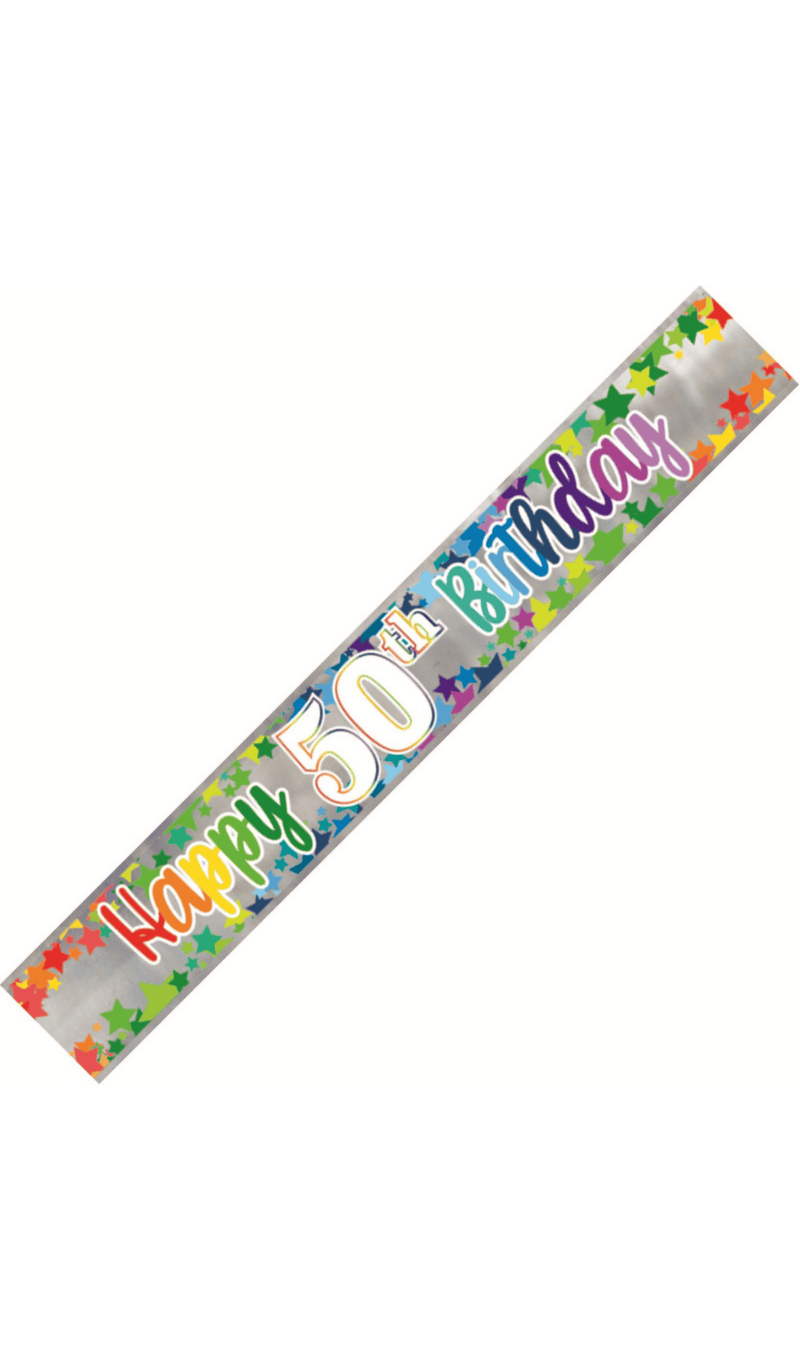 Banner Happy 50th Birthday - Stars