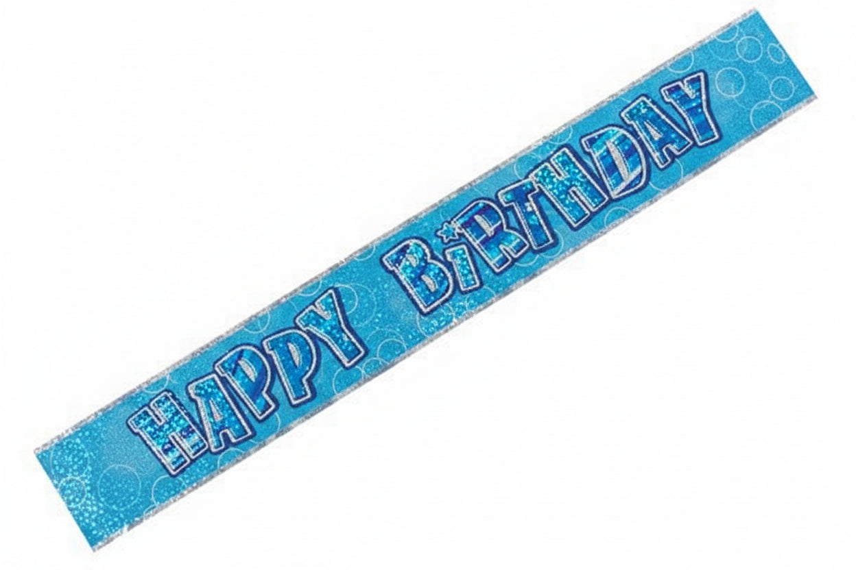 Banner Happy Birthday - Blue &amp; Silver image 0