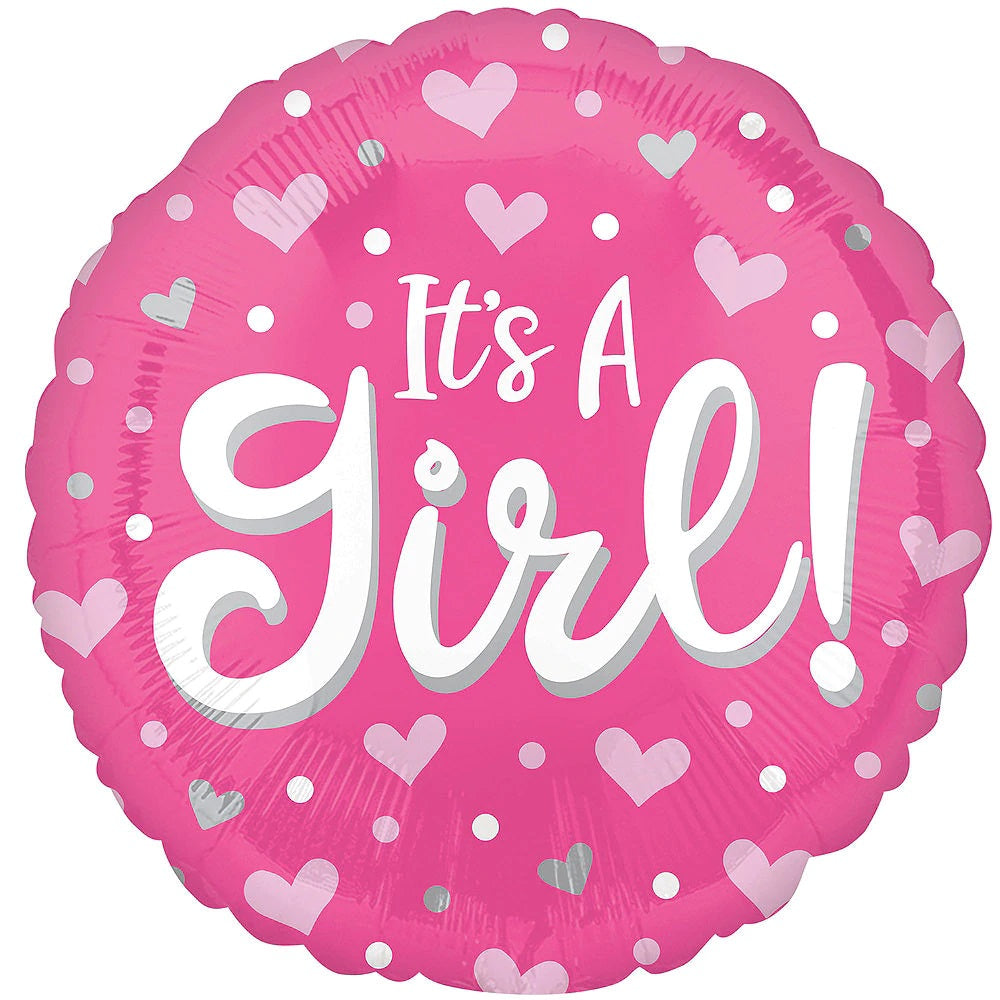 Foil Balloon 18" It's a Girl Hearts image 0