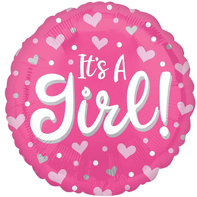 Foil Balloon 18" It's a Girl Hearts image 0